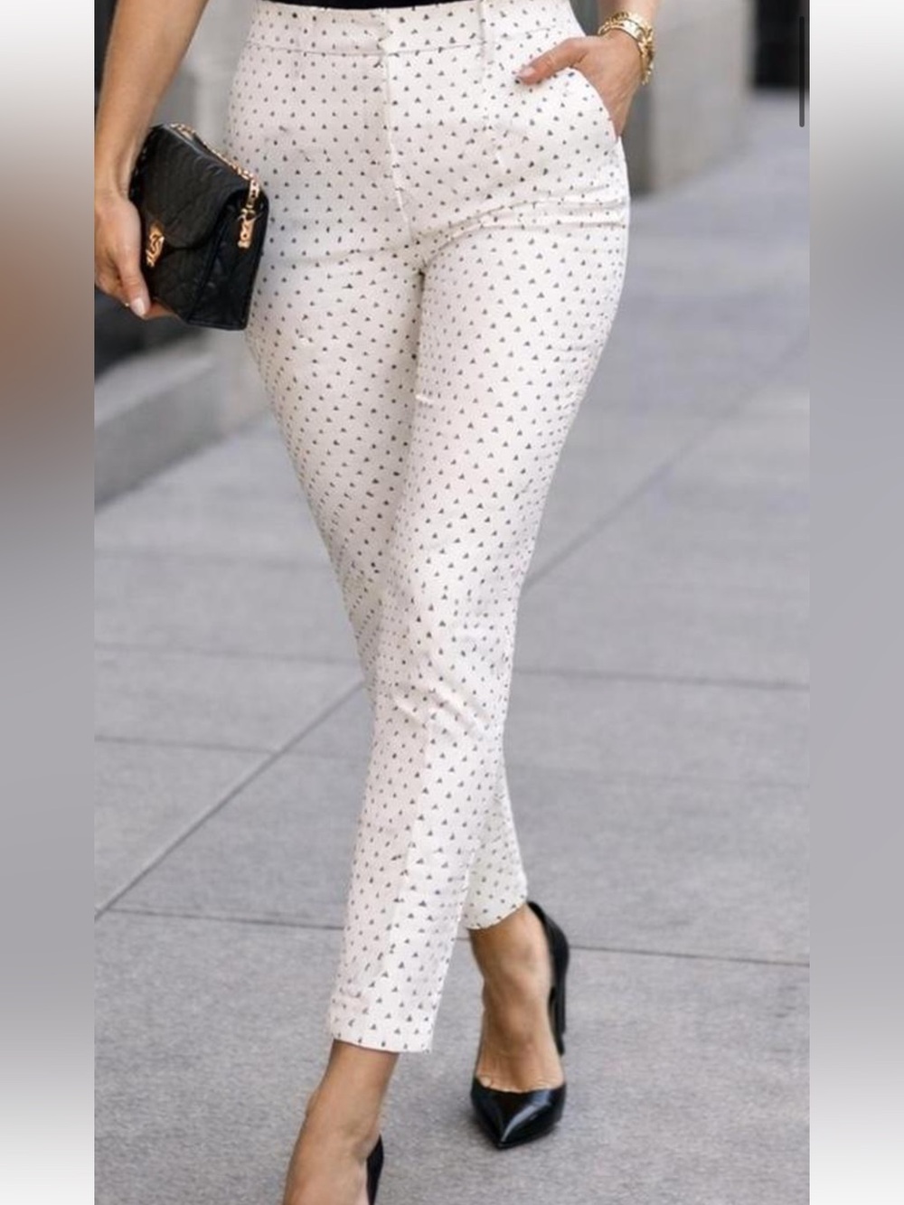 J CREW NWT size 0P white Campbell geometric pants cotton